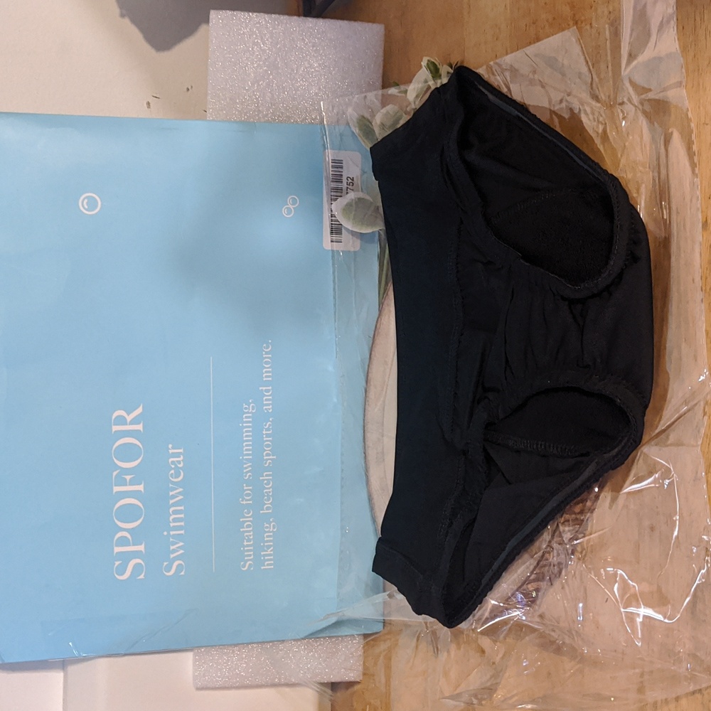 Swimwear Period Panty Solid Black Bikini Bottoms Size XS